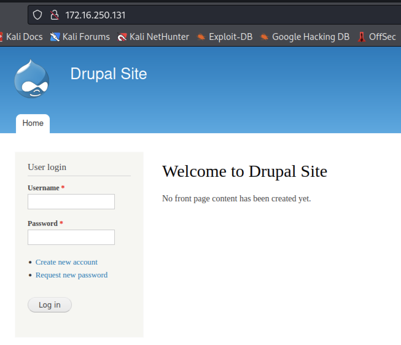 Target running Drupal CMS