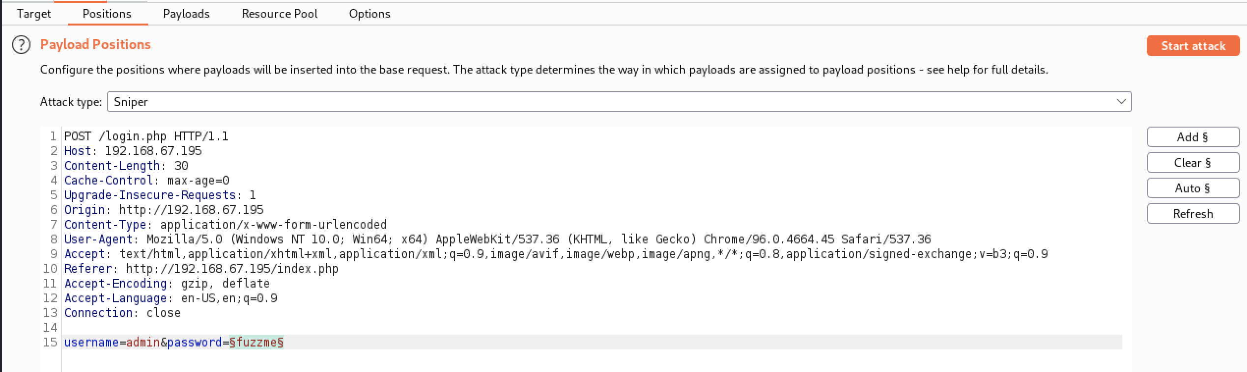 Burpsuite Intruder